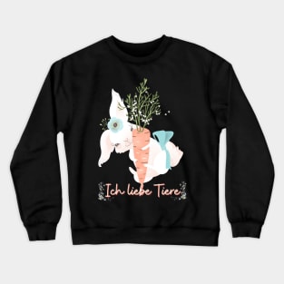 Hase Möhre Liebe Tiere Prinzessin Blumen Süß Crewneck Sweatshirt